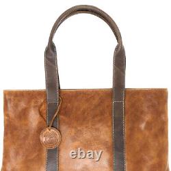 Sac fourre-tout en cuir bicolore beige des Tarheels de Caroline du Nord UNC