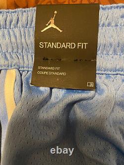 Shorts de basketball UNC Tarheels Nike Jordan NWT $80 AT8914-448 pour hommes, taille 3(XL) 1(L)