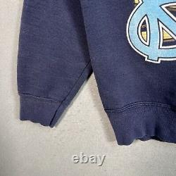 Sweatshirt vintage des années 90 North Carolina Tar Heels Taille adulte L Bleu Col rond pour hommes