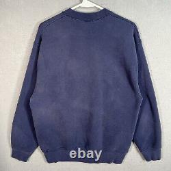 Sweatshirt vintage des années 90 North Carolina Tar Heels Taille adulte L Bleu Col rond pour hommes