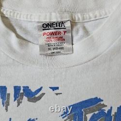 T-SHIRT MASCOTTE UNC TARHEELS VINTAGE ANNÉES 90 XPLOSION TAILLE X-LARGE ONEITA CAROLINE DU NORD