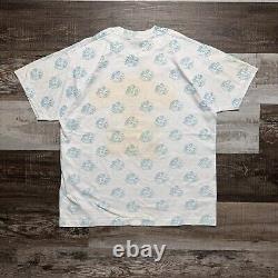 T-shirt North Carolina Tar Heels pour hommes taille XL vintage, couture unique des années 90, imprimé intégral, neuf avec étiquette.