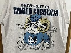 T-shirt RARE VTG UNC Carolina Tar Heels Breakthrough Nutmeg Taille XL USA