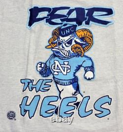 T-shirt Vintage Unc Tarheels 1995 Fear The Heels Mascot X-large Competitor
