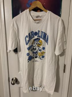 T-shirt vintage années 80 Tar Heels UNC basketball NCAA blanc taille XL rare
