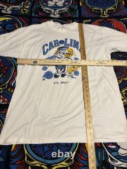 T-shirt vintage années 80 Tar Heels UNC basketball NCAA blanc taille XL rare