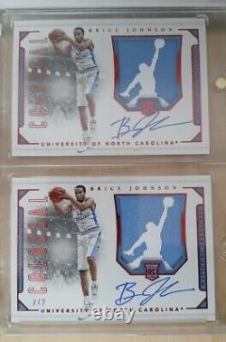 Trésors nationaux Brice Johnson Lot d'autographes Immaculate Jumpman UNC Tar Heels