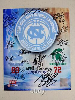 Tyler Hansbrough 14x Signé 8x10 Photo Unc Tar Talons Basketball 2009 Champs Coa