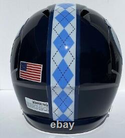 Unc Caroline Du Nord Tarheels Riddell Speed Full Size Custom Blue Football Helmet