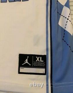 Unc Tar Heels Nike Air Jordan #1 Basketball Jersey Jumpman Logo Size XL Blanc