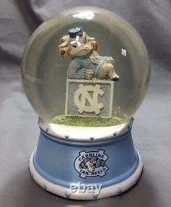 Université UNC North Carolina Tar Heels Rameses Chanson de combat Boule à neige Rare Vtg