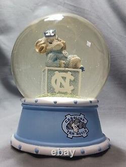 Université UNC North Carolina Tar Heels Rameses Chanson de combat Boule à neige Rare Vtg