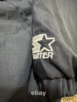 VESTE PUFFER NOIRE ET BLEUE VTG STARTER UNC TAR HEELS XL Détails