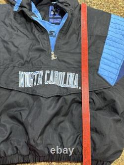 VESTE PUFFER NOIRE ET BLEUE VTG STARTER UNC TAR HEELS XL Détails