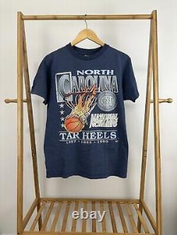 VTG North Carolina UNC Tar Heels NCAA National Champs 90s Faded T-Shirt Taille L