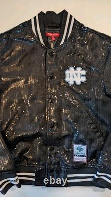 Veste Bomber Femme Mitchell & Ness North Carolina Tar Heels S Paillettes NWT