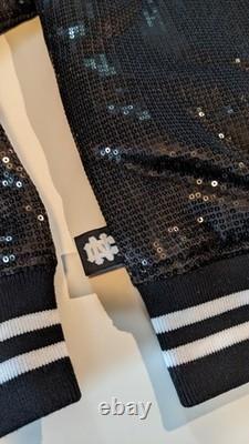 Veste Bomber Femme Mitchell & Ness North Carolina Tar Heels S Paillettes NWT