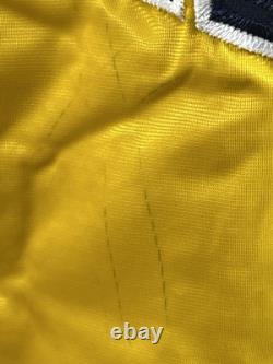 Veste Bomber Satinée VTG 90s UNC Tar Heels Starter Rare NCAA Basketball Défectueuse