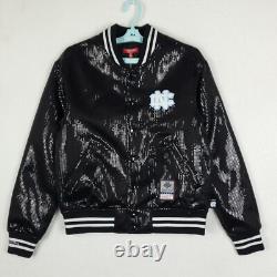 Veste Femme M Moyenne UNC Tar Heels Mitchell & Ness NCAA Noire Paillettes NWT