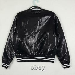 Veste Femme M Moyenne UNC Tar Heels Mitchell & Ness NCAA Noire Paillettes NWT