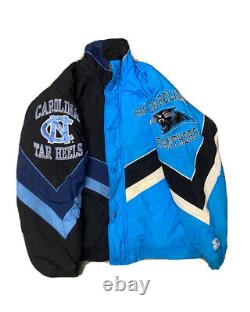 Veste Starter personnalisée de taille Large des Carolina Panthers/UNC Tarheels d'époque