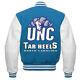 Veste Varsity Unc Tar Heels Bleu/blanc Avec Manches En Cuir