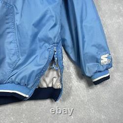 Veste Vintage Starter North Carolina Tar Heels pour homme taille M bleue demi-zip UNC