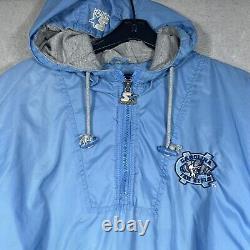 Veste Vintage Starter North Carolina Tar Heels pour homme taille M bleue demi-zip UNC