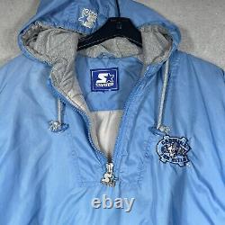 Veste Vintage Starter North Carolina Tar Heels pour homme taille M bleue demi-zip UNC