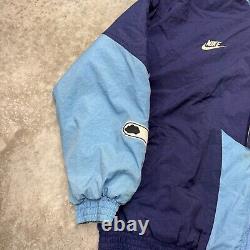 Veste à capuche matelassée Nike UNC Tarheels de Caroline du Nord des années 90, zip intégral, taille XL