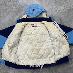 Veste à capuche matelassée Nike UNC Tarheels de Caroline du Nord des années 90, zip intégral, taille XL