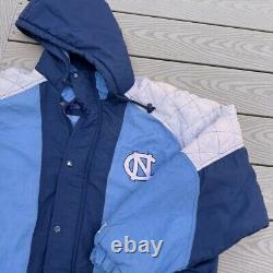 Veste à fermeture éclair intégrale Vintage des Tar Heels de la Caroline du Nord des années 90, taille XL, avec capuche.