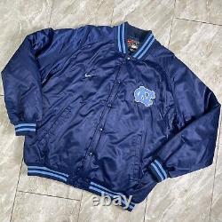 Veste bomber en satin vintage des années 90 Nike North Carolina UNC Tar Heels Taille XXL pour homme