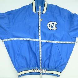 Veste bomber vintage en nylon de taille large pour hommes UNC Tarheels de départ de départ NCAA