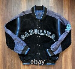 Veste de lettres en cuir suédé des Tar Heels de Caroline du Nord de style rétro, taille moyenne