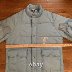 Veste pour hommes Vtg North Carolina Tar Heels Chalk Line UNC Puffer Ski Coat USA Zip L