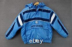 Veste vintage des années 90 NORTH CAROLINA Tar Heels PULLOVER JACKET COAT STARTER L UNC Bleu