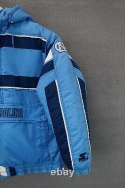 Veste vintage des années 90 NORTH CAROLINA Tar Heels PULLOVER JACKET COAT STARTER L UNC Bleu