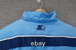 Veste vintage des années 90 NORTH CAROLINA Tar Heels PULLOVER JACKET COAT STARTER L UNC Bleu