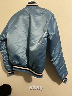 Vintage Mens Starter North Carolina Tar Heels Satin Jacket Taille Moyen Bleu Unc