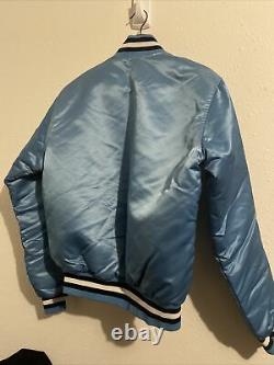 Vintage Mens Starter North Carolina Tar Heels Satin Jacket Taille Moyen Bleu Unc