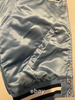 Vintage Mens Starter North Carolina Tar Heels Satin Jacket Taille Moyen Bleu Unc