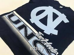 Vintage Salem Ncaa Unc Tar Talons All Over Imprimer T-shirt Navy Blue XL Tee USA