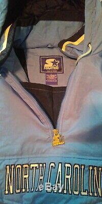 Vintage Starter Unc North Carolina Tar Talons 1/2 Zip Pullover Jacket Taille L