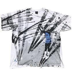 Vintage Unc North Carolina Tar Heels Michael Jordan All Over Print Shirt Mens XL