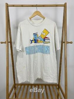 Vtg 1990 Les Simpson Bart Unc Caroline Du Nord Tar Heels T-shirt Taille XXL