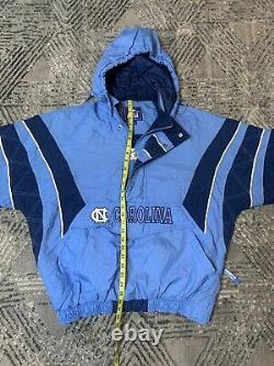 Vtg 90s Starter North Carolina Unc Tar Talons Puffer Jacket Sz L Full Zip Coat