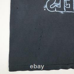 Vtg 90s Unc Tarheels Ram Break À Travers T-shirt Faded Single Stitch USA Sz L
