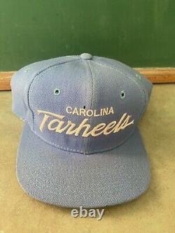 Vtg Unc Caroline Du Nord Tar Talons Script Sports Spécialités Chapeau Snapback