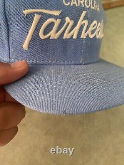 Vtg Unc Caroline Du Nord Tar Talons Script Sports Spécialités Chapeau Snapback